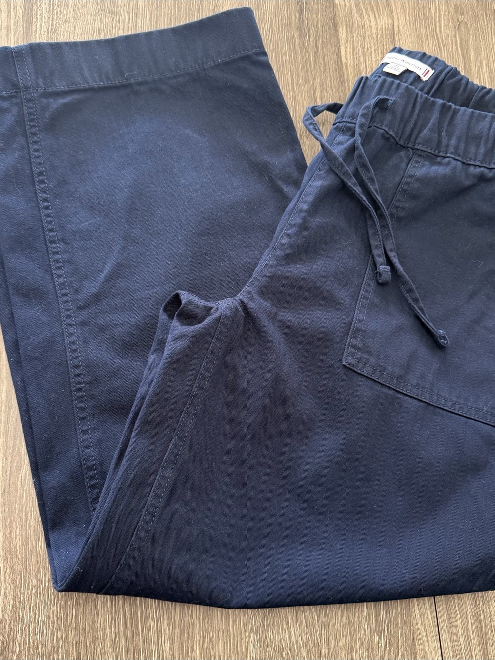 Tommy Hilfiger Navy Wide-Leg Drawstring Pants - Picture 4 of 9